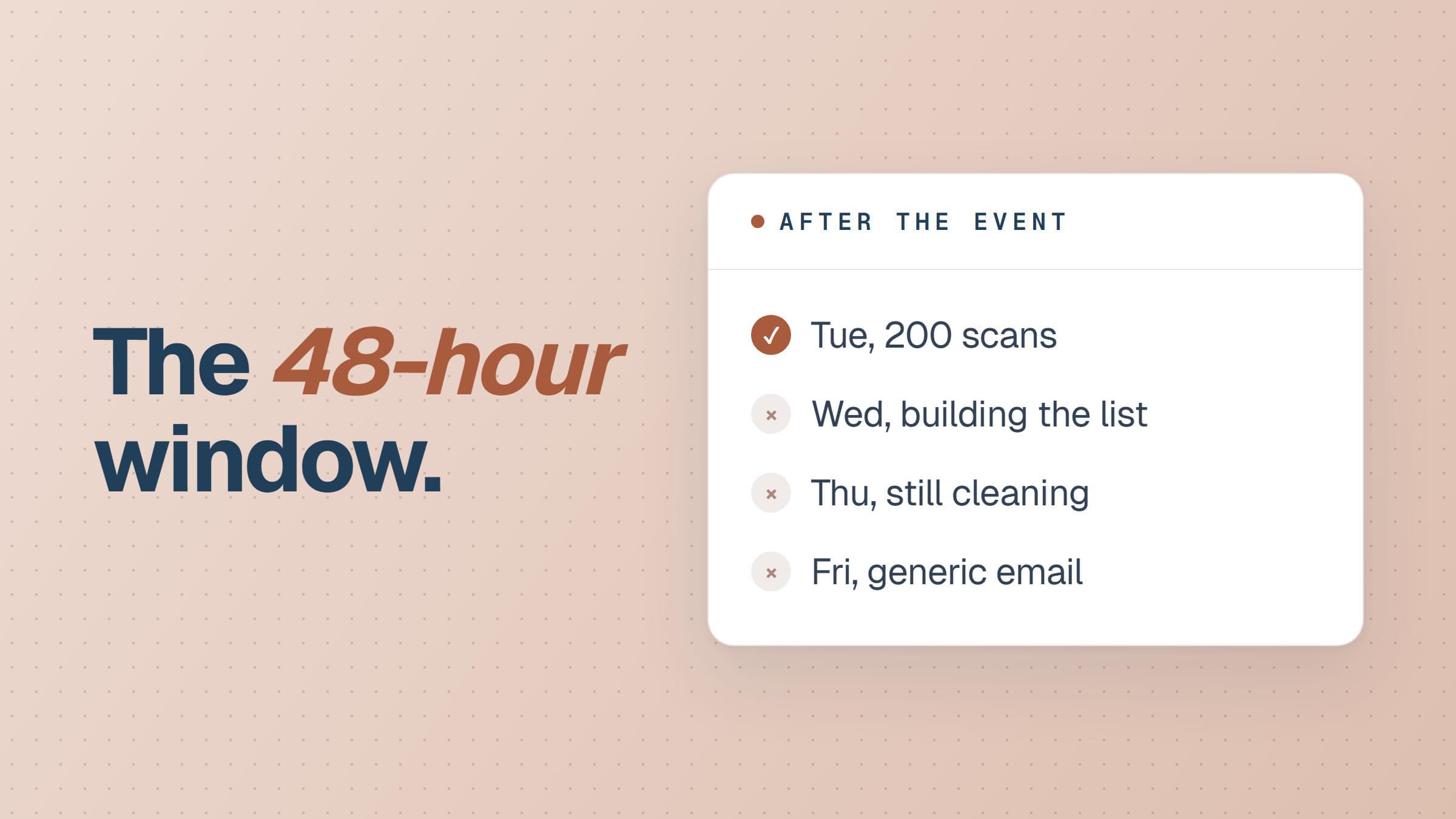 The 48-hour window: how to run post-event follow-up at scale