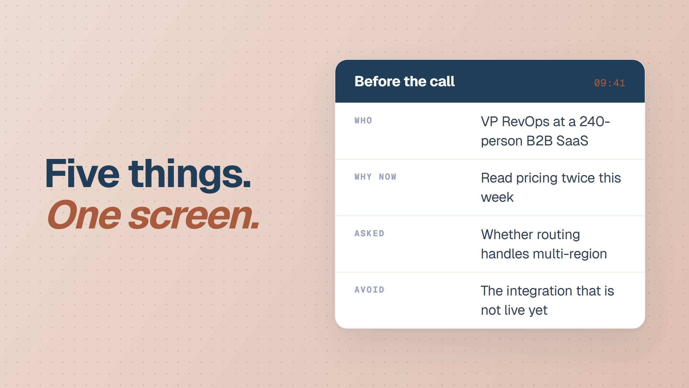 What should a rep know before a discovery call?