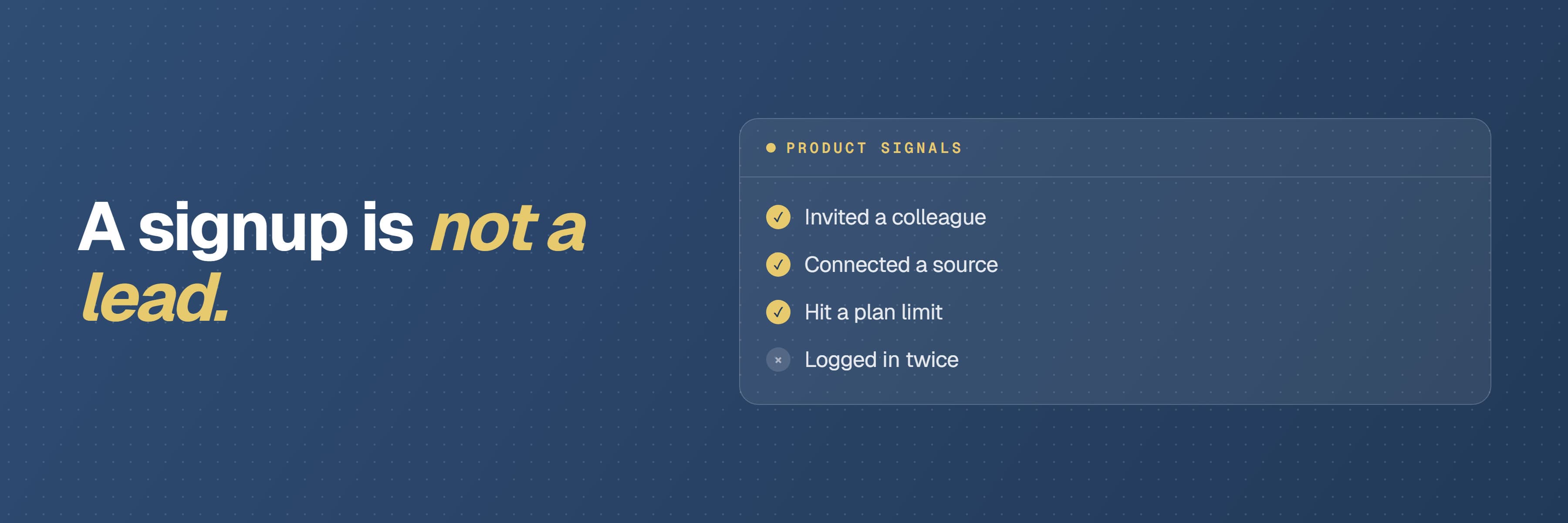 Product signals separating self-serve users from sales-assist accounts
